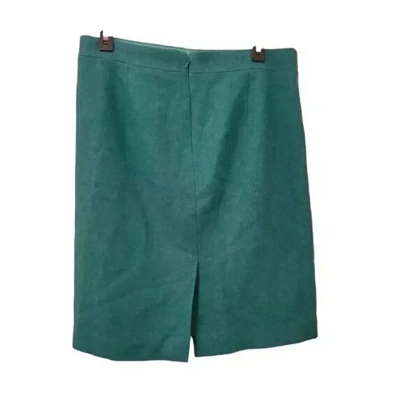 J. Crew Women's Turquoise Blue Wool/Viscose The Pencil Skirt Straight Lined Skir - Picture 9 of 11